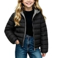 thumbnail image 2 of Quilted Jacket Zaewscy Girls Hooded Lightweight Puffer Jacket Full Zip Quilted Warm Casual Outerwear Coat Black 7-8Years, 2 of 9