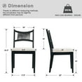 thumbnail image 2 of Dayalane Mid-Century Farmhouse Rattan Back Upholstered Dining Chair Set of 6, Woven Kitchen Chair with Solid Wood Frame for Breakfast, Restaurant, Bistro, Linen Black, 2 of 7