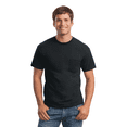 thumbnail image 5 of Gildan Men’s Cotton Pocket T-Shirt Black Ultra Cotton Pack of 5, Everyday Wear Crewneck Short Sleeve, Size 5XL, 5 of 5