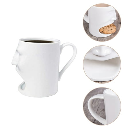 

Dolked Coffee Cup And Mug Face Ceramic Cookies Mug (White)Size: 13*9.5cm