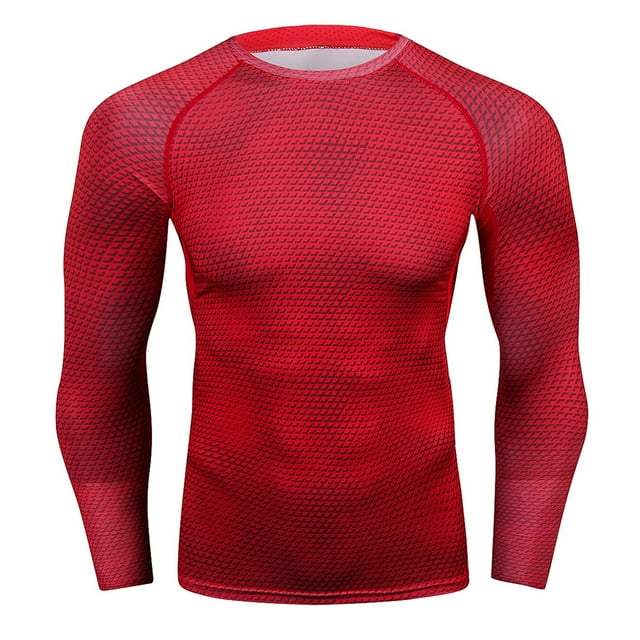 Jumpingount Body elástico Punky poroso corsé absorbente agradable a la piel medias de manga larga deporte correr leotardo elástico Whippy Camisetas Rojo, rojo> XL XL