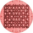 thumbnail image 1 of Ahgly Company Indoor Round Oriental Red Traditional Area Rugs, 5' Round, 1 of 4