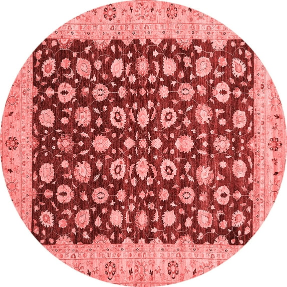 Ahgly Company Indoor Round Oriental Red Traditional Area Rugs, 5' Round