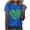 #0345-Blue, variant on Uootdi St Patrick's Day Tees for Women Short Sleeve Crewneck Heart Shamrock Print Holiday Parades Casual Blouses Shirts Tops Gift