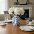 thumbnail image 3 of Blue and White Ceramic Vase Small Flower Vase for Home Decor 5.9 in NOVATRAX, 3 of 10