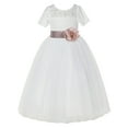 thumbnail image 2 of Ekidsbridal Ivory Floral Lace Vintage Flower Girl Dresses for Wedding Pageant Father Daughter Dance Recital Gown LG2T 12, 2 of 3