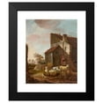 thumbnail image 2 of Jan Baptist Wolfaerts 20x24 Black Modern Framed Museum Art Print Titled - Woman with Sheep at the Ruins of the Gatehouse of Brederode Castle (1652), 2 of 5