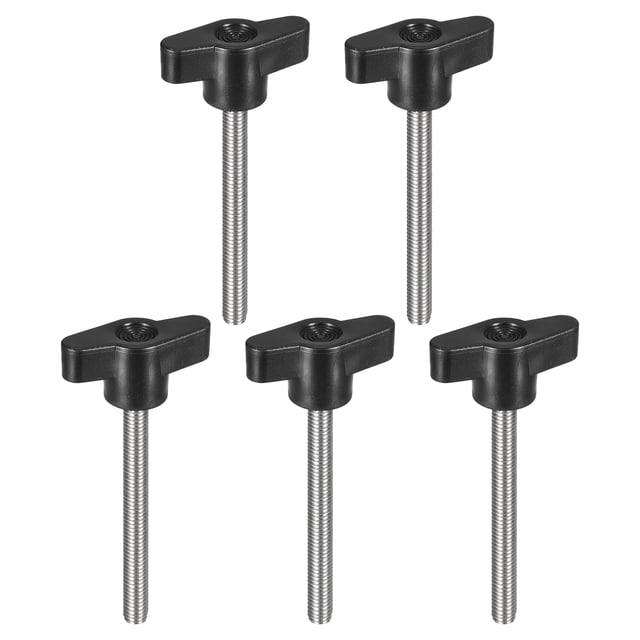 Unique Bargains Lot de 5 Vis de Serrage en Acier Inoxydable 304 en Forme de T pour Pouce M6 x 60 mm