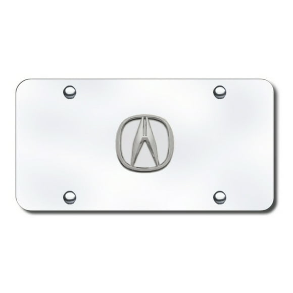 Automotive Gold License Plate ACU.P.CC Chrome Acura Logo; Chrome Plate; Stainless Steel