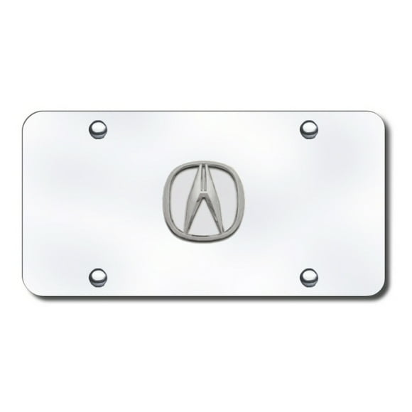 Automotive Gold Plaque d'Immatriculation ACU.P.CC Chrome Acura Logo; Plaque de Chrome; Acier Inoxydable