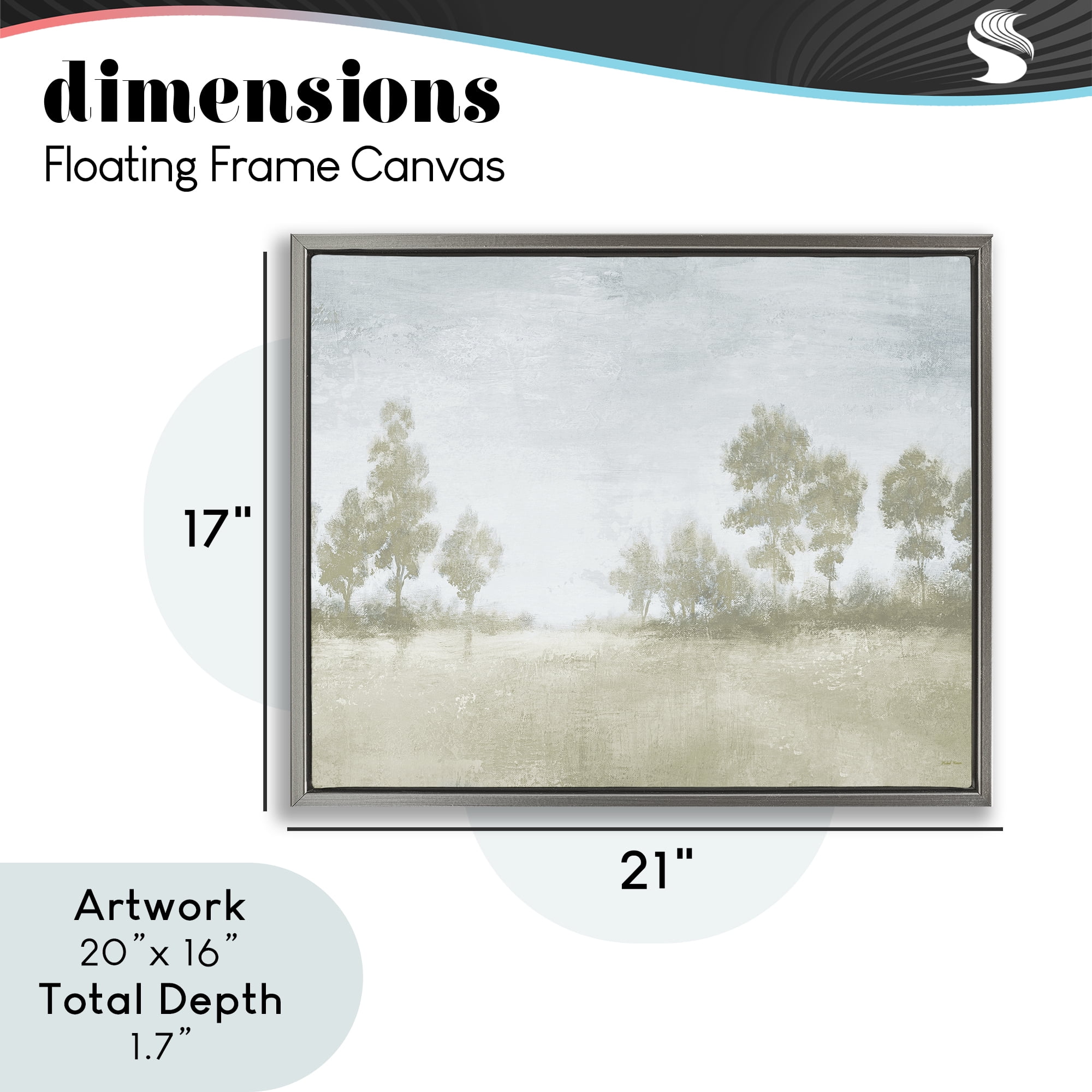 Stupell Industries Soft Distant Valley Landscape Gray Framed Floater Canvas Wall Art, design by Michael Marcon