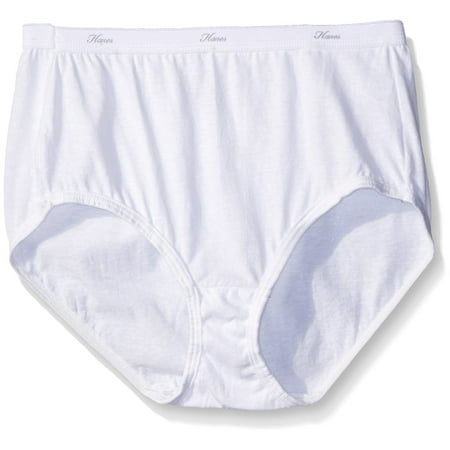 Women s 3-Pack Cotton Brief Panty  White  6  Smooth waistband for added style By Hanes