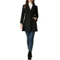 thumbnail image 2 of INSPIRE CHIC Women's Notched Lapel Outerwear Winter Coat M Black, 2 of 6