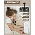 thumbnail image 4 of Boho Black Caged Ceiling Fan with Lights, Rattan Ceiling Fan Lighting with Remote Control 3 speeds, 3 Timing for Living Room Bedroom Dining Room Kitchen, 4 of 7