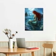 thumbnail image 2 of COMIO Girl Wall Decorations Blue Ocean Wall Art Bedroom Decor for Women Moon Night Wall Painting Shell Canvas Prints Size 12"x 16", 2 of 4