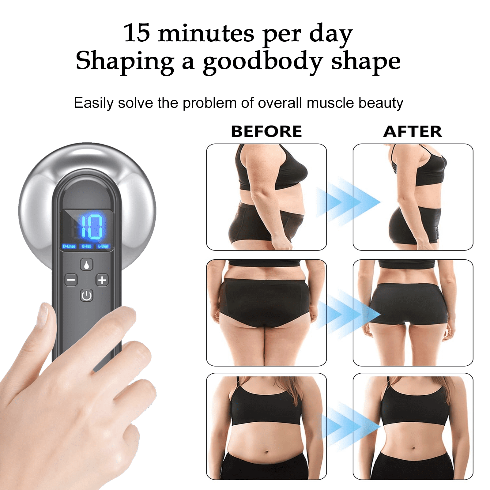 Docreld Body Sculpting Machine - Professional Handheld Cordless Cellulite Massager - Suitable for Belly, Neck, Legs, Hip, Arms