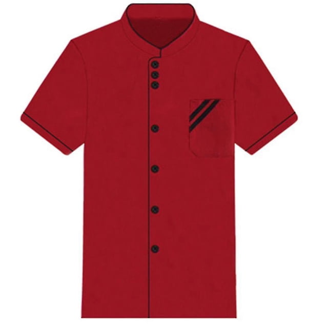 Veste de Chef à Manches Courtes et Longues Unisexe Uniforme de Service de Cuisine d'Hôtel