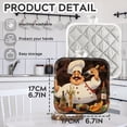 thumbnail image 2 of Bahomeck Pot Holder 4Pcs,Fat Happy Chef With Mustache Holding Wine Bottle And Fork In Front Square Heat Resistant Hot Pads For Kitchen Cooking Oven With Hanging Loop Potholder Easy To Store, 2 of 5