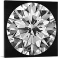 thumbnail image 1 of ARTCANVAS Gray White on Black Round Brilliant Cut Diamond Jewel Canvas Art Print - Size: 12" x 12" (0.75" Deep), 1 of 9