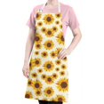 thumbnail image 5 of Beige Sunflower Pattern Apron-Garden Aprons for Women with Pockets-Cotton Linen Waterproof Kitchen Cooking Gardening Aprons Adjustable for Kitchen,Cooking,BBQ and Salon 33x27 Inch, 5 of 7
