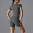 thumbnail image 4 of 2 Piece Workout Sets for Women Tight Short Sleeve Shirt Gym Biker Shorts Outfits Matching Set Sweatsuits, 4 of 7