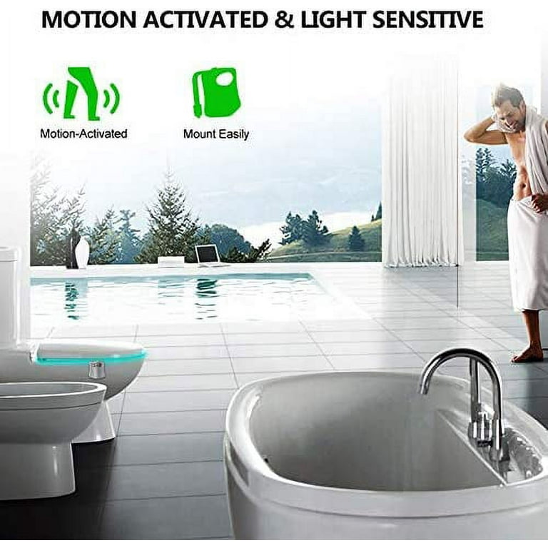 2 Pack 16 Color Changing Toliet Night Light Motion Sensor LED Multi-Color  Toilet Light Toilet Motion Activated by Justadream
