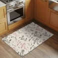thumbnail image 2 of Bathroom Rugs 2x3 Ft, Pink Grey Botanical Non Slip Area Rugs for Kitchen Bedroom Entryway, Rustic Country Spring Floral Summer Leaf Washable Carpet Runner Rug Floor Mats for Bedroom Home Decor, 2 of 8