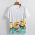 thumbnail image 3 of Cute Ducks Water Play T Shirts Basic T-Shirt Short Sleeve Ladies Tee Shirt Summer Graphic Clothing, 3 of 6