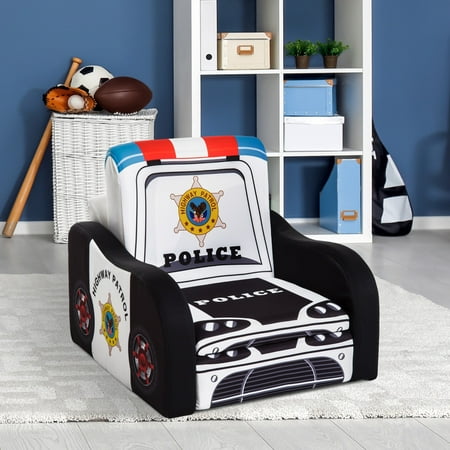 17" Multi Spandex Storage Sofa Chair for Kids - Police Car