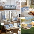 thumbnail image 4 of Outdoor Waterproof Throw Pillow Covers Set of 2 Blue Grey Decorative Pillowcases Lumbar Outdoor Pillows Cushion Case 20x12 Inch Abstract Art Texture Patio Pillows for Couch Sofa Bed Garden, 4 of 9