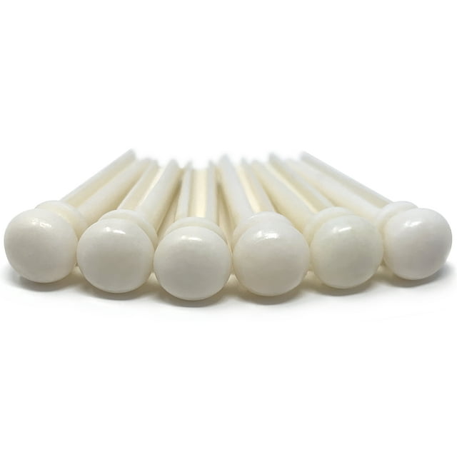 Crosby Slotted Pure Bone Bridge Pins for 6 & 12 String Acoustic Guitar