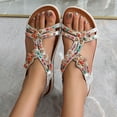 thumbnail image 4 of adviicd Wedge Sandals for Women Sparkly Sandals for Women Sandals For Women Comfort With Elastic Ankle Strap Casual Womens Slip on Sandals Size 10, 4 of 5