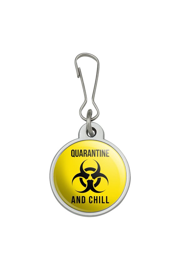 Biohazard Quarantine and Chill Jacket Handbag Purse Luggage Backpack Zipper Pull Charm