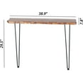 thumbnail image 2 of NOZE Wall-Mounted Side Console Sofa Table  Natural Wood Table for Entryway Living Room with Two Iron Feet, Rustic Brown, 2 of 7