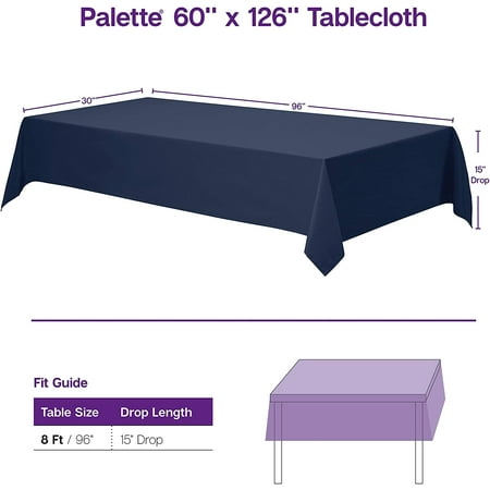 Rectangle 60 X 126 Inch Eggplant, What Size Tablecloth For 8 Ft Table