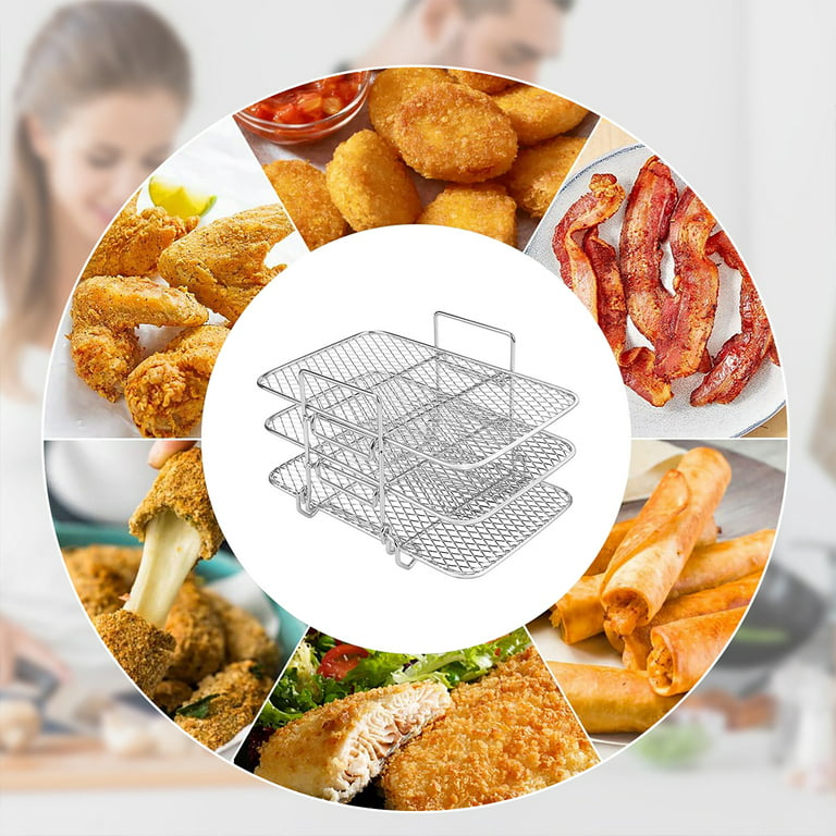 Air Fryer Rack for Double Basket Air Fryers/Stainless Steel Multi-Layer  Rack/Air Fryer Accessories/Metal Rack Compatible with Double Basket - China Air  Fryer Stack Rack and Stack Rack price