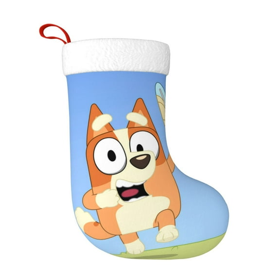 Saiise Bluey Print 17.7 Inches Christmas Stockings,Large Stockings for for Christmas Xmas Tree Holiday Fireplace Family Decor Gifts