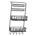 thumbnail image 1 of Estante lateral para nevera, estante de almacenamiento de especias con gancho, estante de puerta de Metal, estantes para condimentos sobre la puerta, 3 capas, 1 of 8