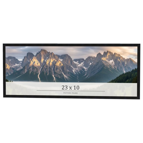 23x10 Frame Black Real Wood Picture Frame Width 0.75 inches | Interior Frame Depth 0.5 inches |