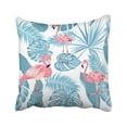 thumbnail image 1 of ARTJIA Blue Aloha Of Flamingo Leaves Monstera Tropical Palm Tree Colorful Beach Bird Botanical Pillowcase Throw Pillow Cover 16x16 inches, 1 of 1
