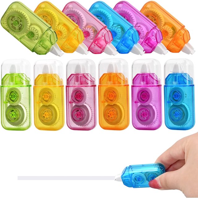 12PCS Corrector de cinta NQ Ratón corrector blanco para niños estudiantes