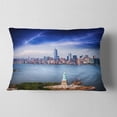 thumbnail image 2 of Designart Statue of Liberty and Skyline - Cityscape Photo Throw Pillow - 12x20, 2 of 5