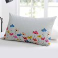 thumbnail image 5 of Hand Painting Flower Throw Pillow Cover, Colorful Herb Plants Rectangle Decorative Pillow Case Protector Soft Cushion Cover Lumbar Pillowcase for Couch Sofa Bedroom Car Chair Decor 20x30 Inch, 5 of 8