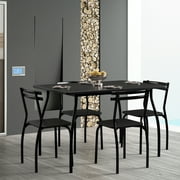 Costway 5 Pcs Dining Set Table 30'' And 4 Chairs Home Kitchen Room Breakfast Furniture Black