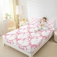 thumbnail image 4 of Manfei Dreamy Pink Bowknot Full Size Sheets, Cartoon Stars Print Bed Sheets, Teens Kids Child Sheet Sets, Breathable Home Decor, 4pcs, 4 of 7