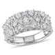 1 3/10 Carat (ctw) Bague Pavée de Saphir Blanc en Argent Sterling – image 1 sur 5