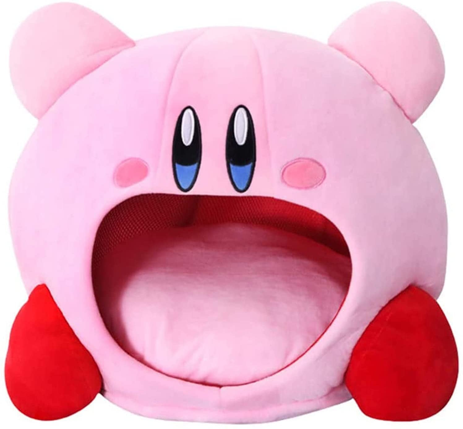 Kirby Cartoon Animation Plush Toy Inhalation Nap Cover Pillow Pink Hat Plush Toy Can Cat Litter Cartoon Plush 50 * 45CM