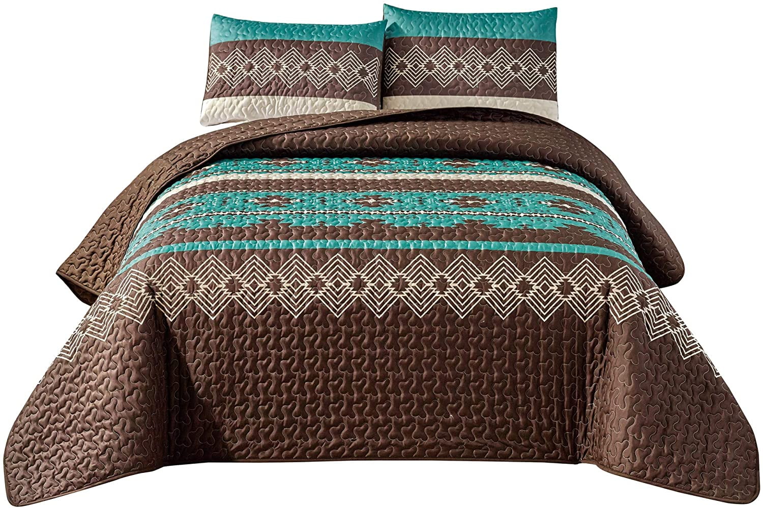 RED GREEN SOUTHWESTERN NATIVE TRIBAL Queen QUILT SET SOUTHWEST LODGE Full 