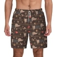 thumbnail image 2 of Picia Dachshund Dog Puppy pattern Mens Swim Trunks with Compression Liner Stretch Beach Shorts Quick Dry with Zipper Pockets No-Chafing Board Shorts-3X-Large, 2 of 9