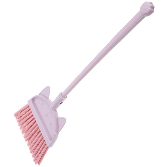 OULII Compact Pink Cleaning Broom for House Use Easy to Store and Use